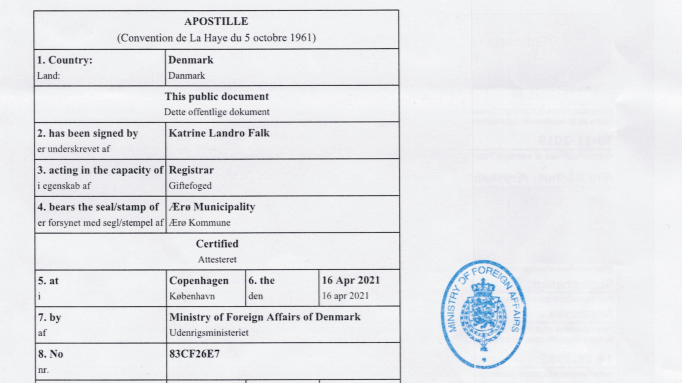 Apostille, Legalisierung, Bineli